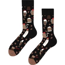 Bidigago Kahve ve Latte Desenli Kolej Çorap