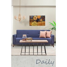 Mobetto Daily Üçlü Kanepe Salon Oturma Odası Koltuk Yataklı/sandıklı - Lacivert