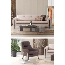 Mobetto Salda 3+1 Salon&oturma Odası Koltuk Takımı - Krem&kahve