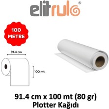 Elit Rulo Elitrulo Plotter Kağıdı 91.4cm x 100MT 80GR