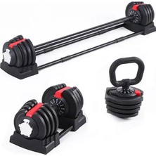 CK Spor Ayarlanabilir 3 In 1 Dumbell Ağırlık Seti Dambıl Halter Set Kettlebell 19-20 kg CKS171