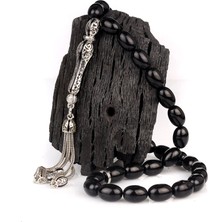 925 Ayar Gümüş Püsküllü Ateş Kehribar Tesbih