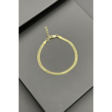 FRNCH 925 Ayar Gümüş Italyan Model Altın Renkli Erkek Bileklik FRJ11959-2059-G