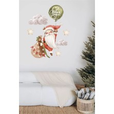 Piksel Grafik Balonlu Noel Baba Cam ve Duvar Sticker, Yeni Yıl Sticker