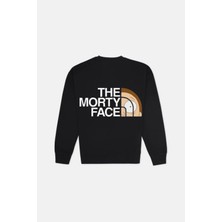 Black Sokak Siyah Mortyface Baskılı Oversize Erkek Bisiklet Yaka Sweatshirt