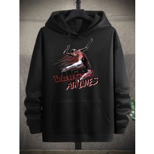 Black Sokak Benisengiydir Siyah Vargas Baskılı Oversize Kapuşonlu Unisex Sweatshirt