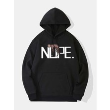 Black Sokak Unisex Siyah Nope Baskılı 3 Iplik Oversize Sweatshirt