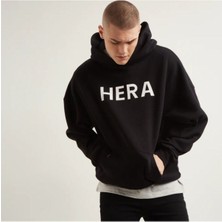 Black Sokak Erkek Siyah Hera Baskılı 3 Ip Oversize Sweatshirt