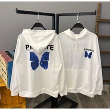 Black Sokak unisexbeyazprivatebaskılıoversizekapüşonlusweatshirt