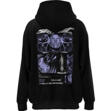 Black Sokak Siyah Shout Baskılı Oversize Erkek Bisiklet Yaka Sweatshirt
