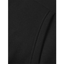 Black Sokak Siyah Dikey Baskılı Oversize Kapüşonlu Erkek Sweatshirt