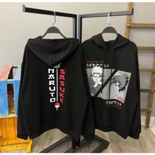 Black Sokak erkeksiyahnarutosasukeoversizekapüşonlusweatshirt
