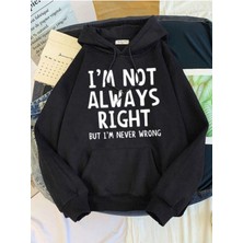 Black Sokak  Erkek Siyah I'm Not Baskılı Oversize Kapüşonlu Sweatshirt