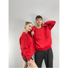 Black Sokak  Unisex Kırmızı Tweety Baskılı Bisiklet Yaka Sevgili Çift Kombini 2'li Set