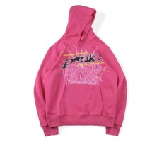 Black Sokak Unısex Pembe Spıder Pink World Wild Baskılı Oversize Kapüşonlu Sweatshirt