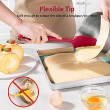 Jingyikeji 600 Derece Fahrenheit Isıya Dayanıklı Silikon Spatula Seti (Kırmızı) (Yurt Dışından)