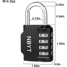 Jingyikeji 2 Paket 4 Haneli Şifre Kombinasyonlu Asma Kilit, 1/4 Inç Çap, Okul Spor Salonu Dolabı, Spor Dolabı, Çit, Alet Kutusu, Kapı, Kasa, Hasp Depolama Için (Yurt Dışından)