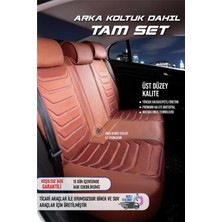 volkswagen Polo Eski Uyumlu Yarı Deri Oto Koltuk Kılıfı Ön-Arka Set (Anka-Series) Tarçın