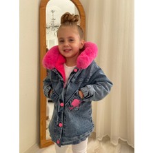 Ysfer Butik Kız Çocuk Kot Mont Barbie