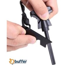 Durgunstore Buffer&reg; Acil Durum Magnezyum Çubuk Çakmaktaşı Hayatta Kalma Ateş Başlatıcı Çakmak Kiti Düdük Hediyel