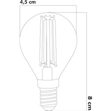 E14 LED FİLAMANLI RUSTIK AMPUL G45 Şeffaf Cam 6W 3000k Gün Işığı ERD-44