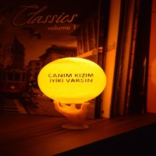 Zone Ozone 12cm Canım Kızım İyiki Varsın El Standlı Ay Küresi neon led lamba hediyelik eşya avize masa lambası gece lambası moon yılbaşı hediye