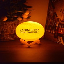 Zone Ozone 12cm Canım Kızım İyiki Varsın Kare Standlı Ay Küresi neon led lamba hediyelik eşya avize masa lambası gece lambası moon yılbaşı hediye