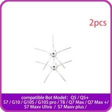 Zhicheng Roborock S7 / T7S Plus / G10 / G10S / G10S Pro / T8 / Q7MAX / Q7MAX + / Q5 / Q5 + / S7MAXV Ultra * Plus / ** Robot Süpürge Için Beyaz Yan Fırça (Yurt Dışından)