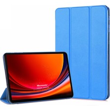 Microsonic Samsung Galaxy Tab S9 Fe+ Kılıf Slim Translucent Back Smart Cover Mavi