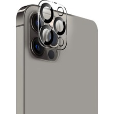 Nanospace Apple iPhone 15 Pro Max Ile Uyumlu Tam Kapatan Lens Cam Kamera Koruyucu (Flaş ve Kamerayı Etkilemez)