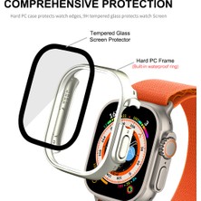 Daart Apple Watch Ultra 49MM Su Geçirmez Kılıf Temsilli Cam Ekran Koruyucusu Sabit Pc Tam Koruma Saat Kapağı - Koyu Mavi (Yurt Dışından)