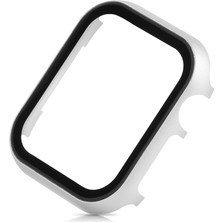 Daart Apple Watch Serisi 6 5 6 Se (2022) Se 44MM Metal Koruyucu Kapak Kılıfı Temperli Cam Ekran Koruyucu - Gümüş (Yurt Dışından)
