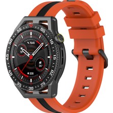 Daart Huawei Spor Bantları Saat Gt 3 Se/saat Gt Çift Renk 22MM Saat Bando Breatable Yumuşak Silikon Kayış - Turuncu/siyah (Yurt Dışından)
