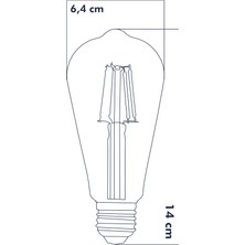 Lambam E27 LED FİLAMANLI RUSTIK AMPUL ST64 BAL CAM 4W 2500k Gün Işığı ERD-31