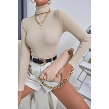 Qalina Life Uzun Kollu Unisex Erkek Kadın Balıkçı Yaka Boğazlı Kazak