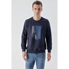 Akçaylar Slim Fit Bisiklet Yaka Önü Baskılı 2 İplik Erkek Sweatshirt