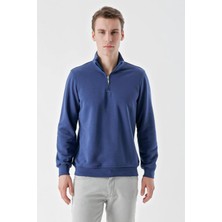 Akçaylar Slimfit Yarım Fermuarlı Dik Yaka 2 Iplik Erkek Sweatshirt