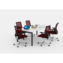 Çağın Ofis Mobilyaları Galaxy Toplantı Masası 180X100 cm (Lake Beyaz)