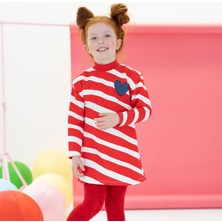 Agatha Ruiz de la Prada Kırmızı Çizgili Kız Çocuk Elbise