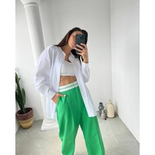 Leilaa Kemer Detaylı Yeşil Palazzo Pantolon Yeşil - Xl