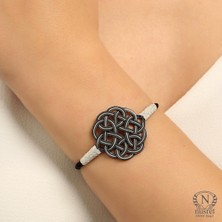 999 Ayar Beyaz Aşk Düğümü Asansörlü Kazaz Bileklik