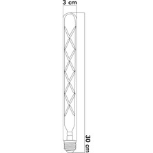 E27 LED FİLAMANLI RUSTIK AMPUL T30 BAL CAM 8W 2500k Gün Işığı ERD-38