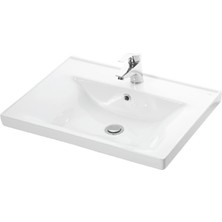 Özceden Çiğdem 65 cm Antrasit Gri Mat-Atlantik Çam Mdf Seramik Lavabolu Asma Banyo Dolabı Takımı