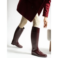 Friend & Trend Friend&trend Bordo Su Geçirmez Kadın Uzun Yağmur Çizmesi FT445