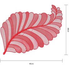 Wangchuang 2CD-51054-001 Kırmızı Pvc Yaprak Içi Boş Iskandinav Kaymaz Mutfak Aksesuarları Placemat Coaster Yalıtım Pedi Bulaşık Sehpa Mat Peçeteler Ev Dekor (Yurt Dışından)