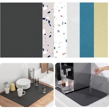 Wangchuang F 30X20 cm Süper Emici Bulaşık Kurutma Mat Mutfak Tezgahı Için Hızlı Kuru Diatom Ped Kauçuk Destekli Alet Kahve Kaymaz Ped (Yurt Dışından)