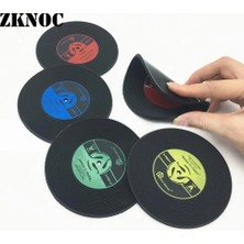 Wangchuang 6 Adet Desen 2 Gösterildiği Gibi 1/4 Adet/takım Retro Cam Bardak Altlığı Takımı Vinil Kayıt Içecekler Mat Bardak Masa Fincan Mat Kahve Placemat Pvc Içecekler Ev Dekor Bardak Altlığı (Yurt Dışından)
