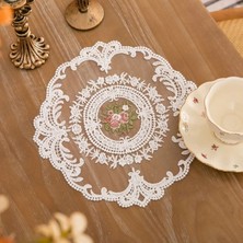 Wangchuang 29X29CM S Çiçek Placemats Vintage Çiçekli Placemats Isıya Dayanıklı Yıkanabilir Dantel Masa Dekorasyonu Yaratıcı Fransız Placemats Ev Için (Yurt Dışından)