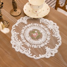 Wangchuang 29X29CM S Çiçek Placemats Vintage Çiçekli Placemats Isıya Dayanıklı Yıkanabilir Dantel Masa Dekorasyonu Yaratıcı Fransız Placemats Ev Için (Yurt Dışından)