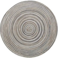 Wangchuang Gri B 36 cm 1 Adet Masa Placemats Yuvarlak Rami Yalıtım Pedi Keten Kaymaz Masa Paspasları Coaster Yemek Masası Mat Ev Dekorasyon Pedi (Yurt Dışından)